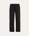 Skims Cotton Fleece Classic Straight-leg Pants In Onyx