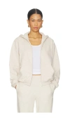 Skims Cotton Fleece Classic Zip Up Hoodie In Neutral
