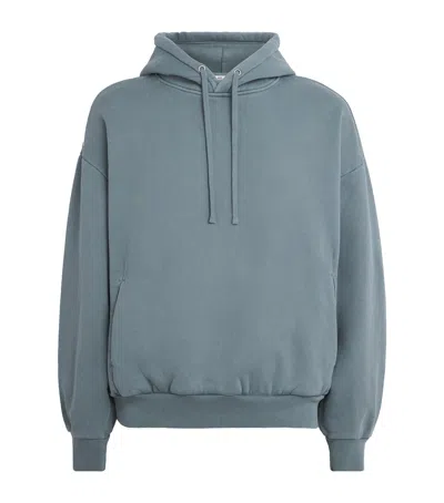 Skims Cotton Fleece Relaxed Hoodie In Blue