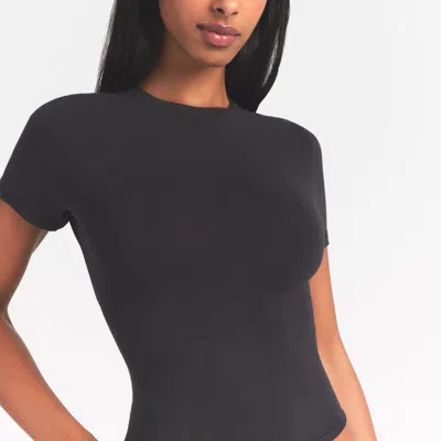 Skims Cotton Jersey Tee In Gray