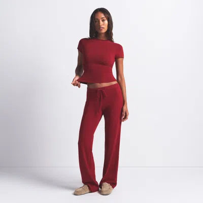 Skims Cotton Jersey In Burgundy