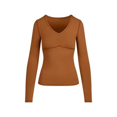 Skims Cotton Jersey In Brown