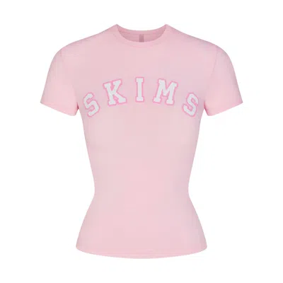 Skims Cotton Jersey In Cherry Blossom With Snow Logo