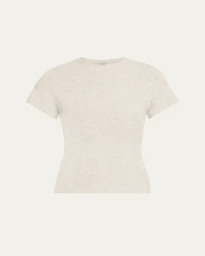 Skims Cotton Jersey Crewneck T-shirt In Light Heather Grey