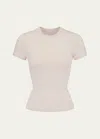 Skims Beige Cotton Jersey T-shirt In Stone