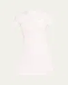 Skims Cotton Jersey Cutout Heart Mini Dress In Snow