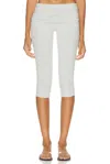 Skims Cotton Jersey Foldover Capri Pant In White