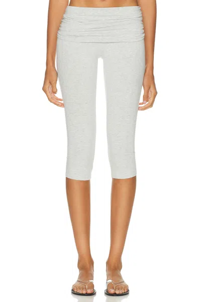 Skims Cotton Jersey Foldover Capri Pant In White