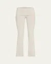 Skims Cotton Jersey Foldover Flare-leg Pants In Light Heather Grey