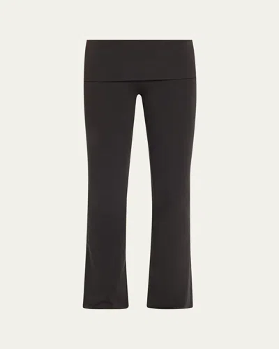 SKIMS COTTON JERSEY FOLDOVER FLARE-LEG PANTS