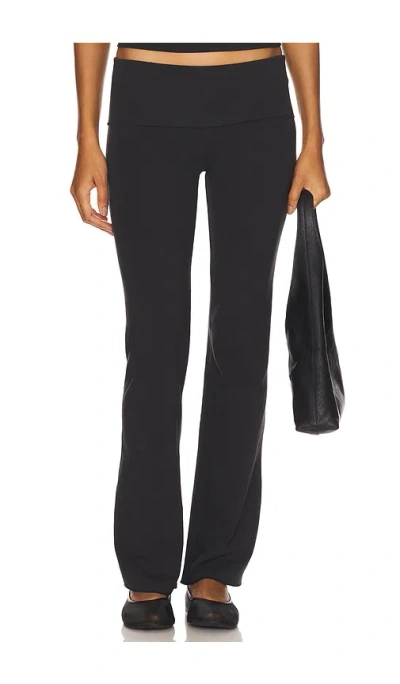 Skims Cotton Jersey Foldover Pant In Black