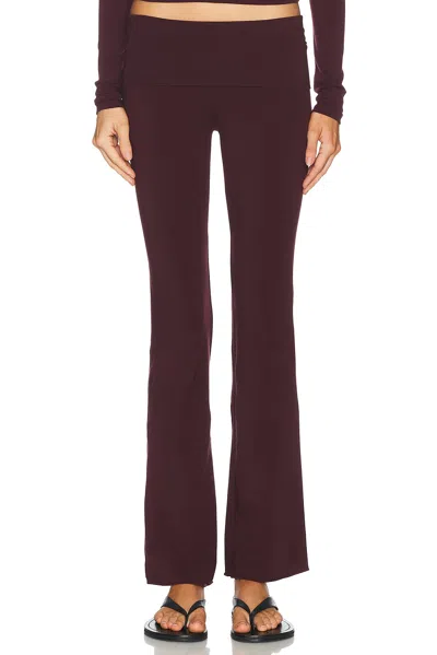 Skims Cotton Jersey Foldover Pant In Currant