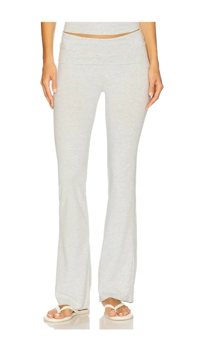 Skims Cotton Jersey Foldover Pant In Gray