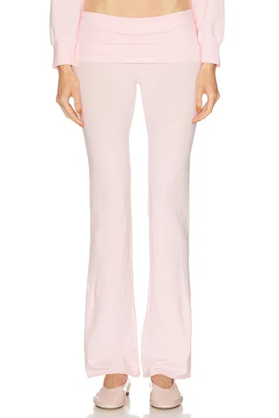 Skims Cotton Jersey Foldover Pant In Pink