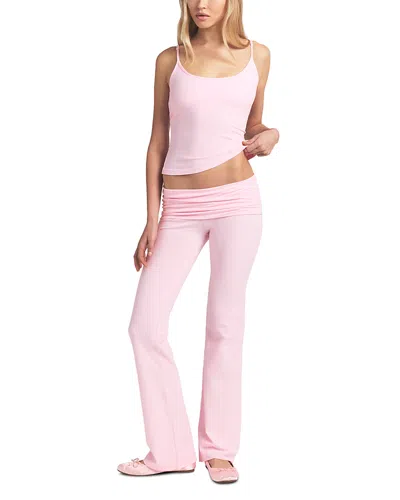 Skims Cotton Jersey Foldover Pant In Pink