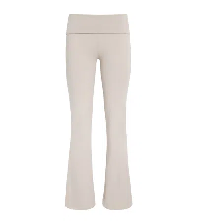Skims Cotton Jersey Foldover Trousers In Multi