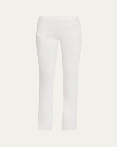 Skims Cotton Jersey Heart Cutout Pants In Snow