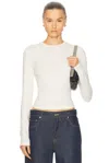 Skims Cotton Jersey Long Sleeve T-shirt In White