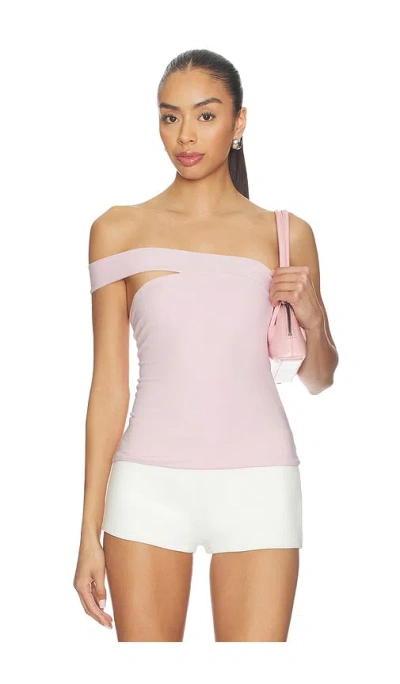 Skims Cotton Jersey One Shoulder Tube Top In Pink