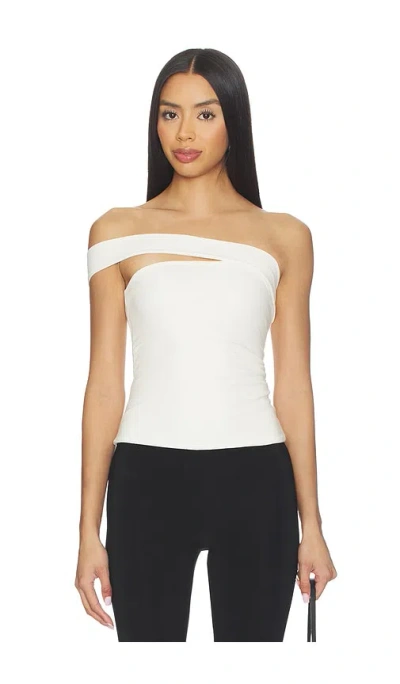 Skims Cotton Jersey One Shoulder Tube Top In White