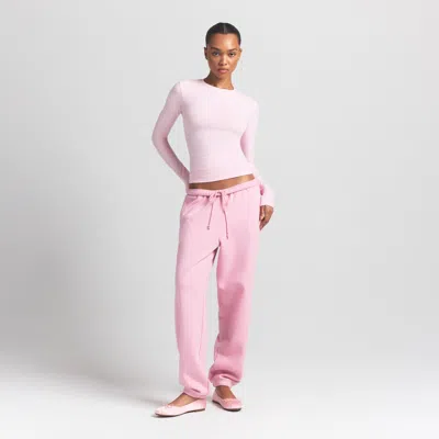 Skims Jersey Long Sleeve Tee In Pink