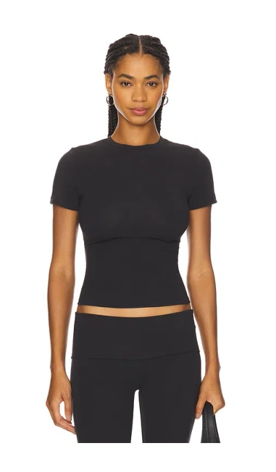 Skims Cotton Jersey T-shirt In Black