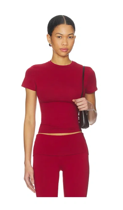 Skims Cotton Jersey T-shirt In Red