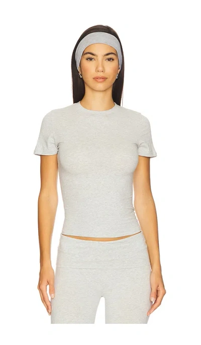Skims Cotton Jersey T-shirt In Gray