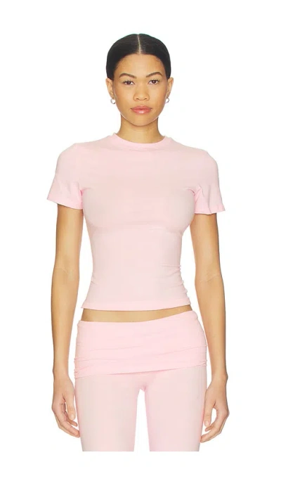 Skims Cotton Jersey T-shirt In Pink