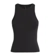Skims Cotton Jersey High-neck Tank In Black
