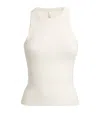 Skims Womens Marble Cotton Jersey Round-neck Stretch-cotton Tank Top In White