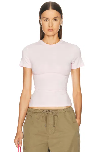 Skims Cotton Jersey T-shirt In Pink