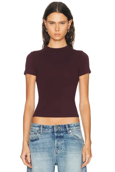 Skims Cotton Jersey T-shirt In Currant
