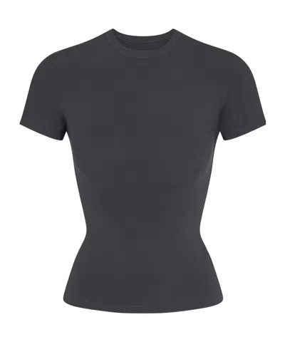 Skims Cotton Jersey T-shirt In Gray