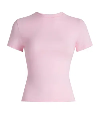Skims Cotton Jersey T-shirt In Pink