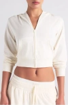 Skims Cotton Jersey Zip-up Hoodie In Marble