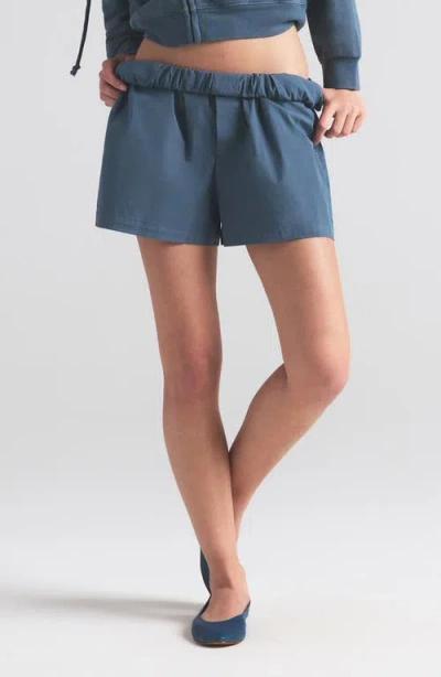 Skims Cotton Poplin Boxers In Blue