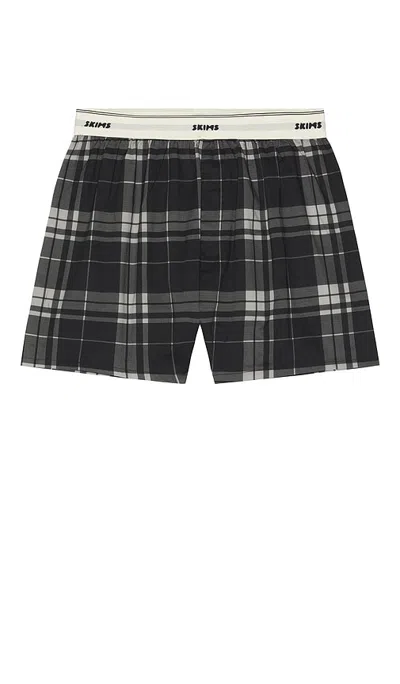 Skims Cotton Poplin Boxers In Mirror Cabinplaid