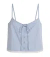 Skims Cotton Poplin Cropped Camisole In Blue
