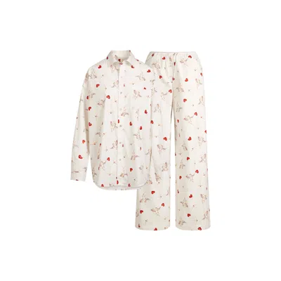 Skims Cotton Poplin In Marble Cherub Print