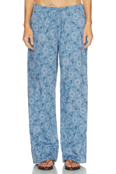 Skims Cotton Poplin Pant In Blue