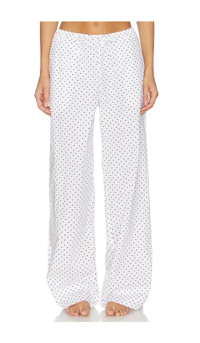 Skims Cotton Poplin Sleep Drawstring Pant In White