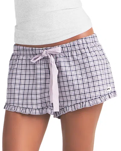 Skims Cotton Poplin Sleep Shorts In Multi