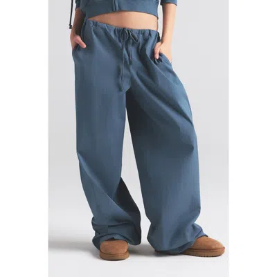 Skims Cotton Poplin Straight Leg Pants In Harbor