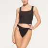 Skims Cotton Rib Tank Top In Black