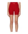 Skims Cotton Rib Boxer Shorts In Red