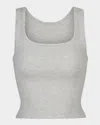 Skims Cotton Rib In Light Heather Grey