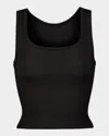 Skims Cotton Rib Cropped Tank In Soot
