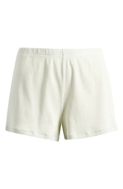 Skims Cotton Rib Loose Shorts In White