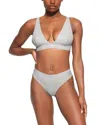 Skims Cotton Rib Plunge Bralette In Gray